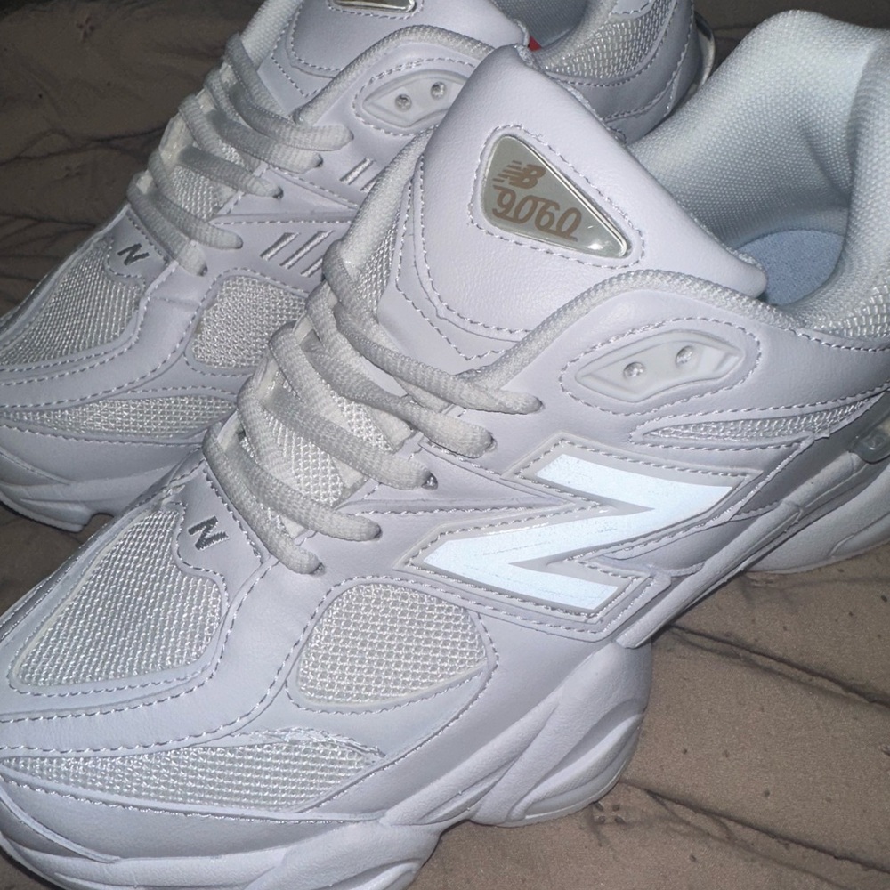 New Balance 9060 Triple White Sneakers